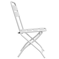Produktbild för Fällstol för trädgård 2 pcs Vit 42 x 52 x 82cm