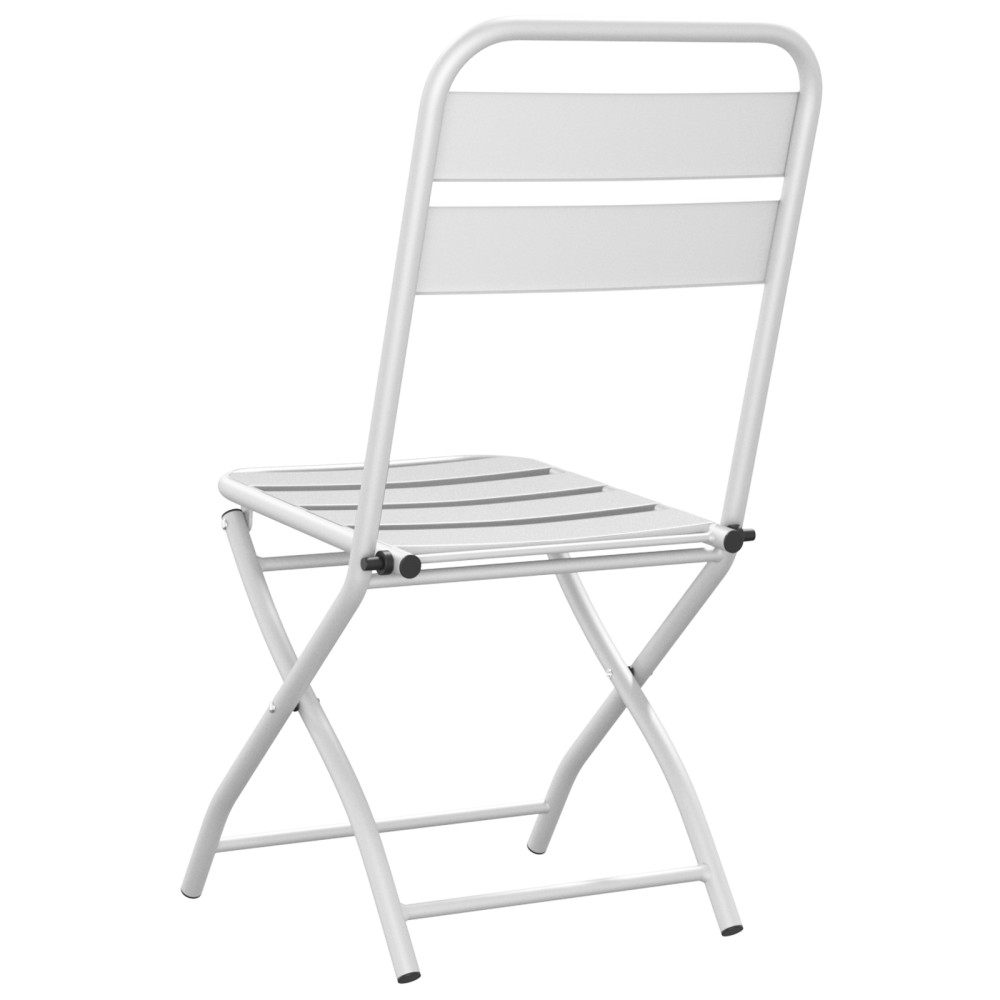 Produktbild för Fällstol för trädgård 2 pcs Vit 42 x 52 x 82cm