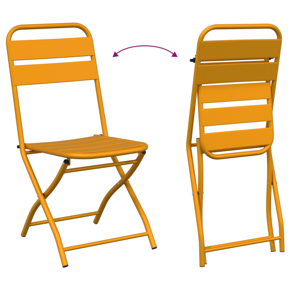 Produktbild för Fällstol för trädgård 2 pcs Senapsgul 42 x 52 x 82cm