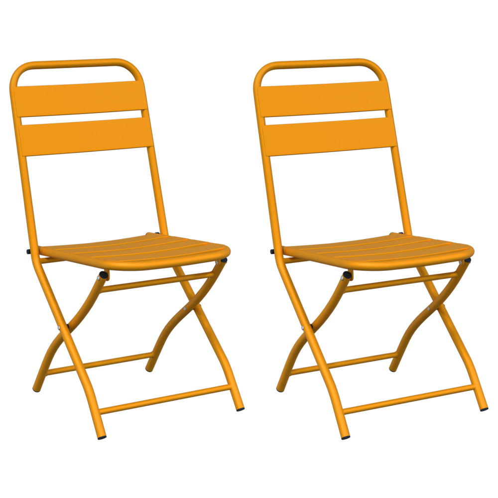 Produktbild för Fällstol för trädgård 2 pcs Senapsgul 42 x 52 x 82cm