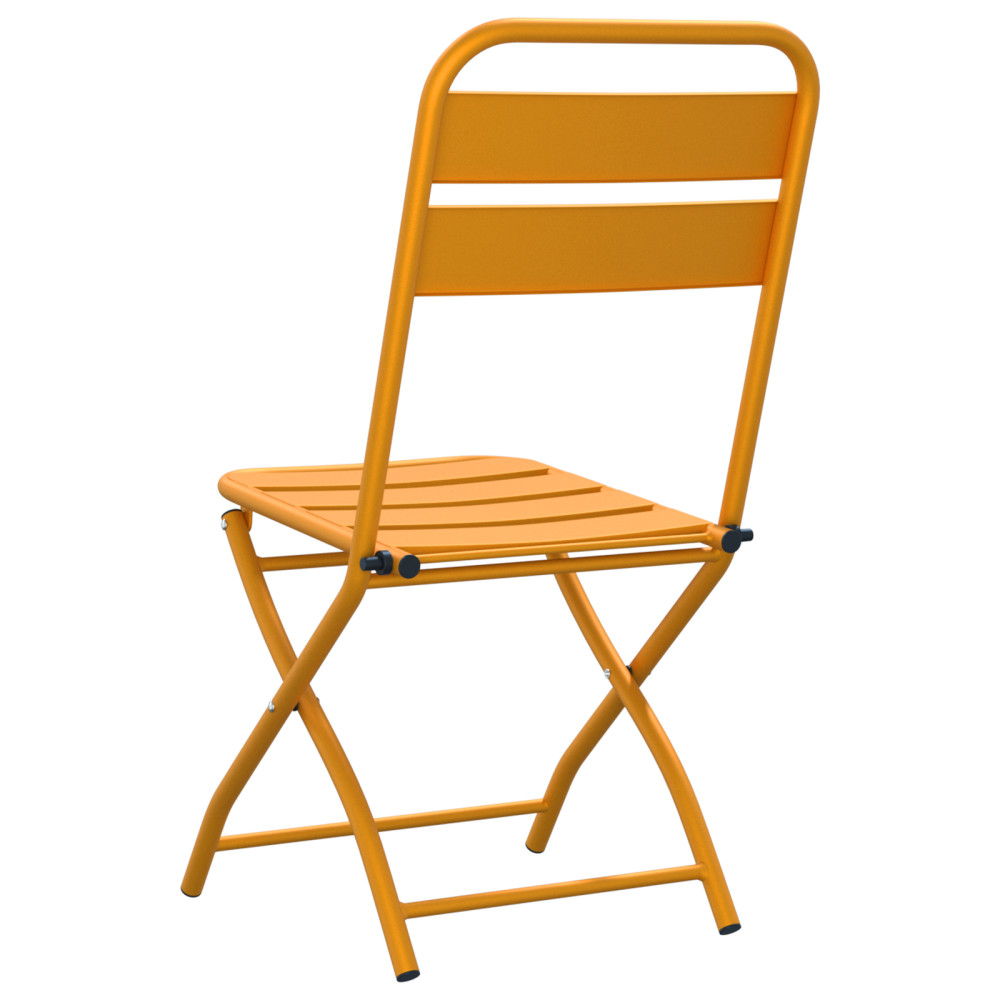 Produktbild för Fällstol för trädgård 2 pcs Senapsgul 42 x 52 x 82cm