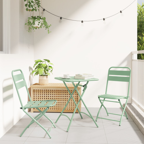 vidaXL Fällstol för trädgård 2 pcs Ljusmynta 42 x 52 x 82cm