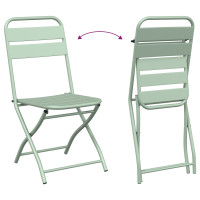Produktbild för Fällstol för trädgård 2 pcs Ljusmynta 42 x 52 x 82cm