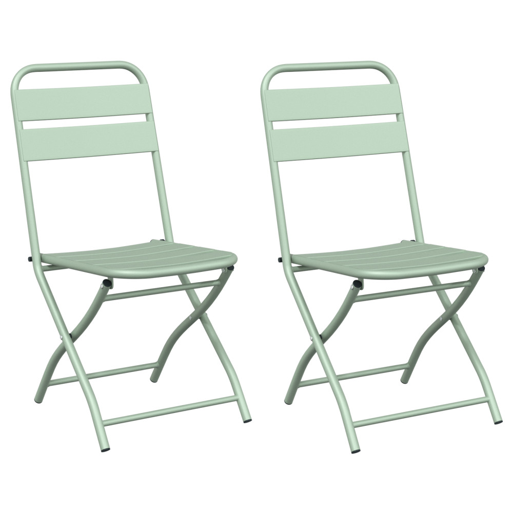Produktbild för Fällstol för trädgård 2 pcs Ljusmynta 42 x 52 x 82cm