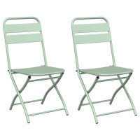 Produktbild för Fällstol för trädgård 2 pcs Ljusmynta 42 x 52 x 82cm