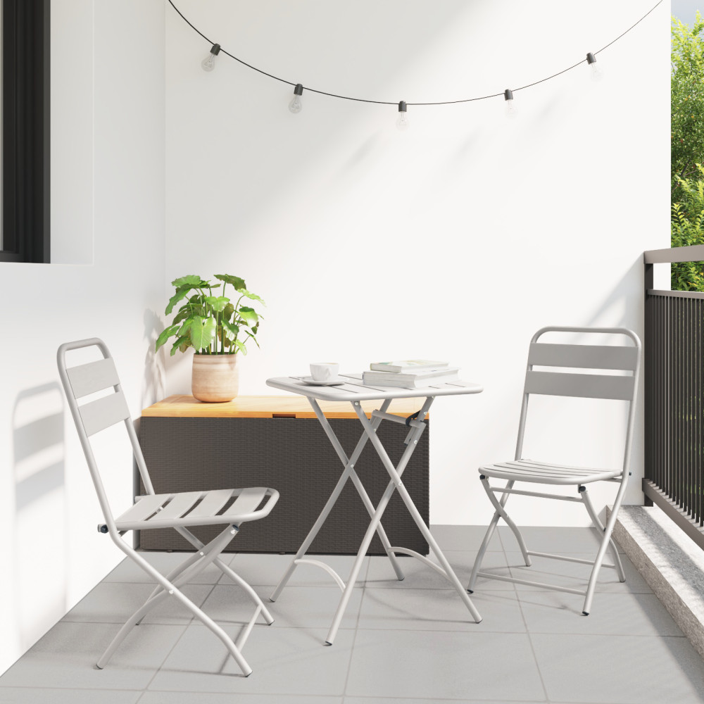 Produktbild för Fällstol för trädgård 2 pcs Beige 42 x 52 x 82cm