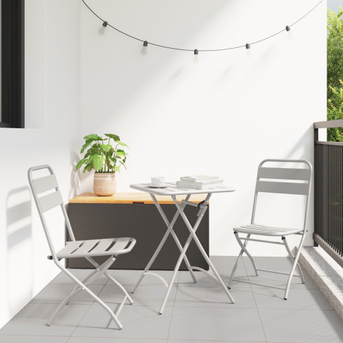 vidaXL Fällstol för trädgård 2 pcs Beige 42 x 52 x 82cm