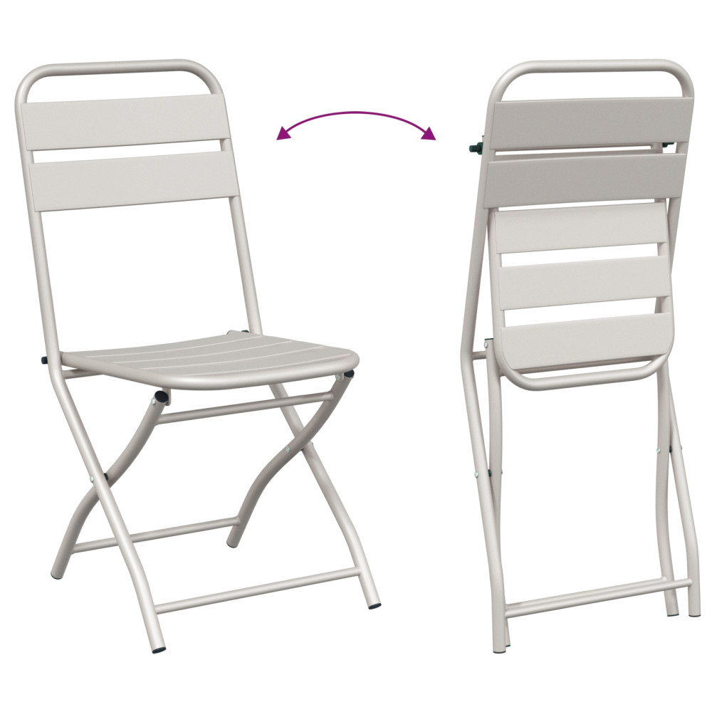 Produktbild för Fällstol för trädgård 2 pcs Beige 42 x 52 x 82cm
