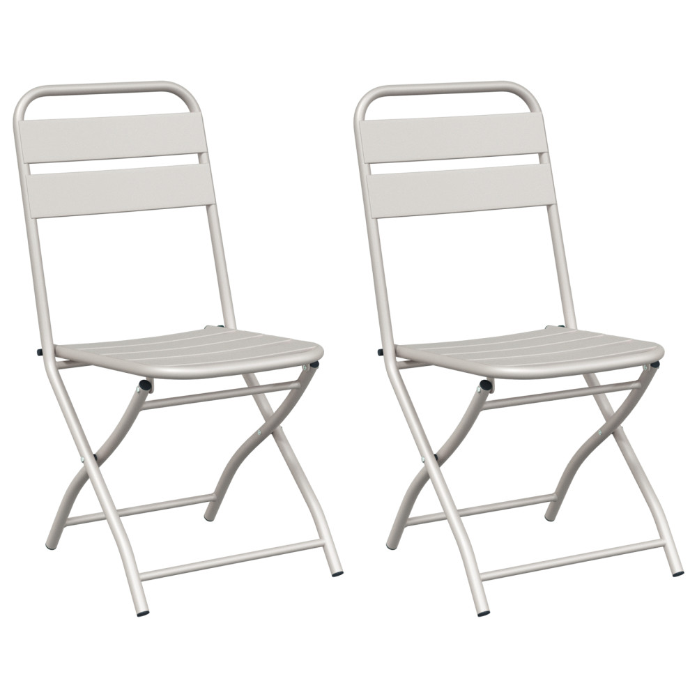 Produktbild för Fällstol för trädgård 2 pcs Beige 42 x 52 x 82cm