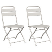 Produktbild för Fällstol för trädgård 2 pcs Beige 42 x 52 x 82cm