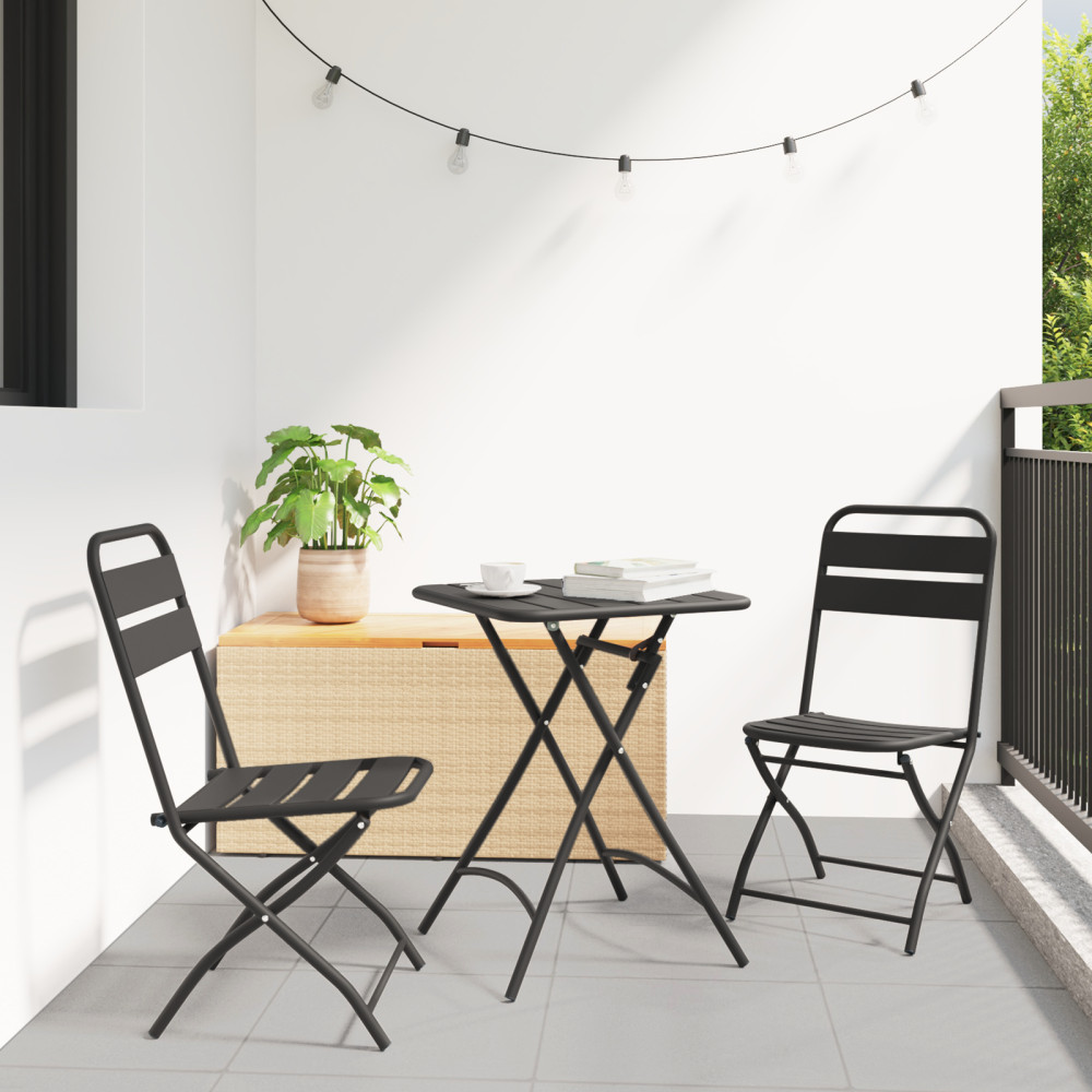 Produktbild för Fällstol för trädgård 2 pcs Antracit 42 x 52 x 82cm
