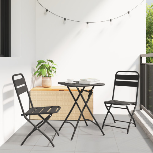 vidaXL Fällstol för trädgård 2 pcs Antracit 42 x 52 x 82cm