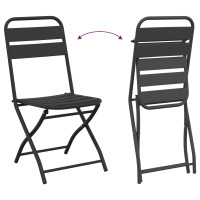 Produktbild för Fällstol för trädgård 2 pcs Antracit 42 x 52 x 82cm