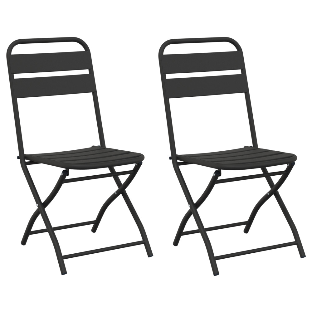 Produktbild för Fällstol för trädgård 2 pcs Antracit 42 x 52 x 82cm