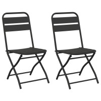 Produktbild för Fällstol för trädgård 2 pcs Antracit 42 x 52 x 82cm