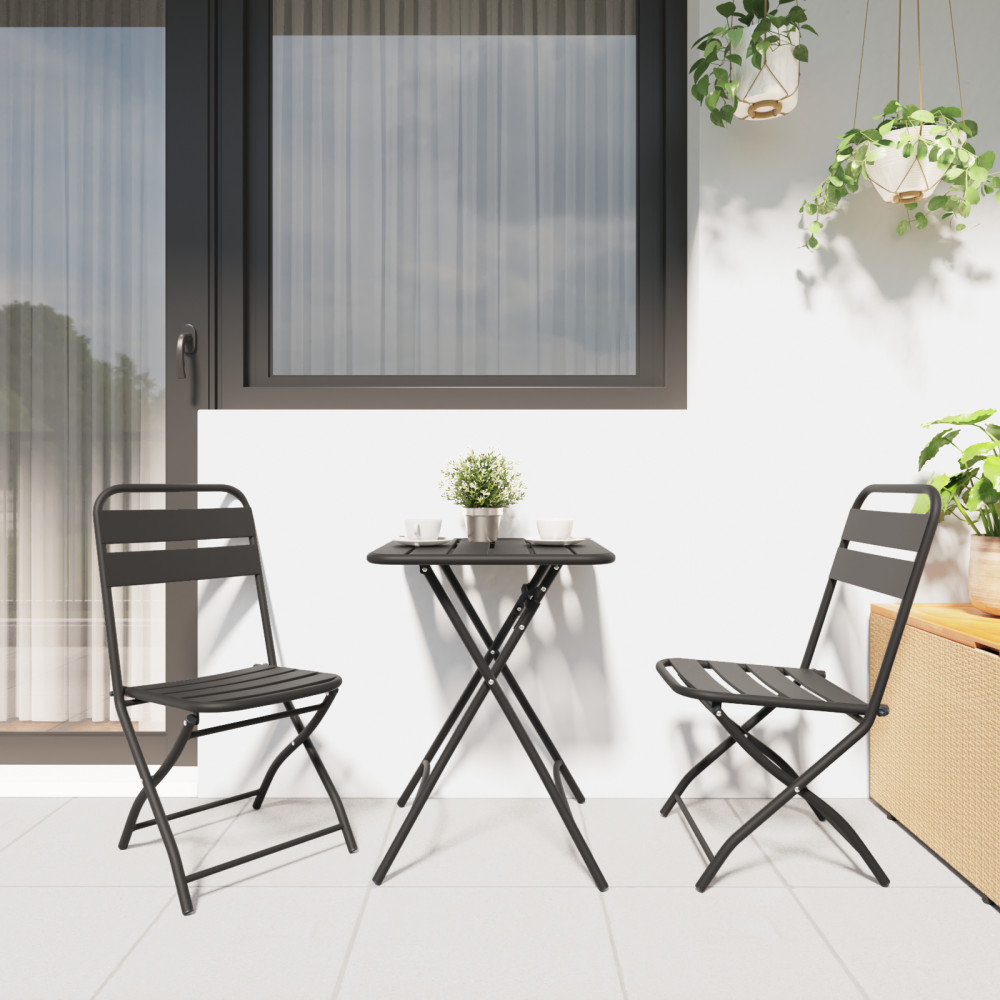 Produktbild för Fällstol för trädgård 2 pcs Antracit 42 x 52 x 82cm