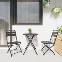 Produktbild för Fällstol för trädgård 2 pcs Antracit 42 x 52 x 82cm