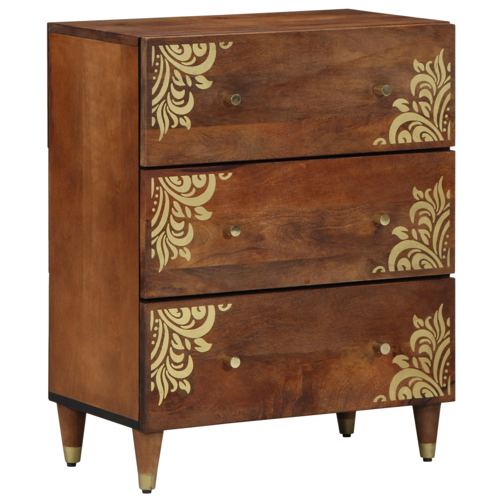 Produktbild för Sideboard 2 pcs honungsbrun 60 x 33 x 75 cm Massivt mangoträ