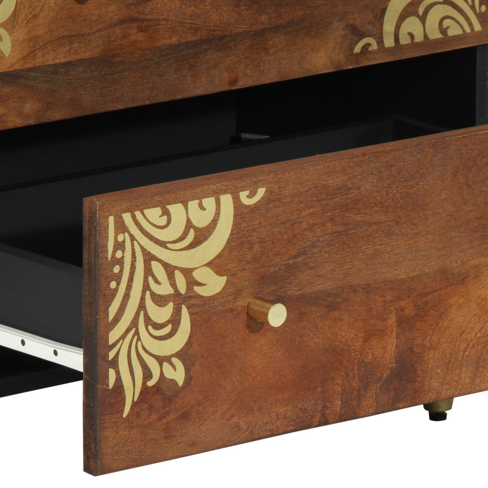 Produktbild för Sideboard 2 pcs honungsbrun 60 x 33 x 75 cm Massivt mangoträ