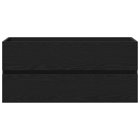 Produktbild för Badrumsskåp med handfat Svart Ek 100 x 39 x 62 cm
