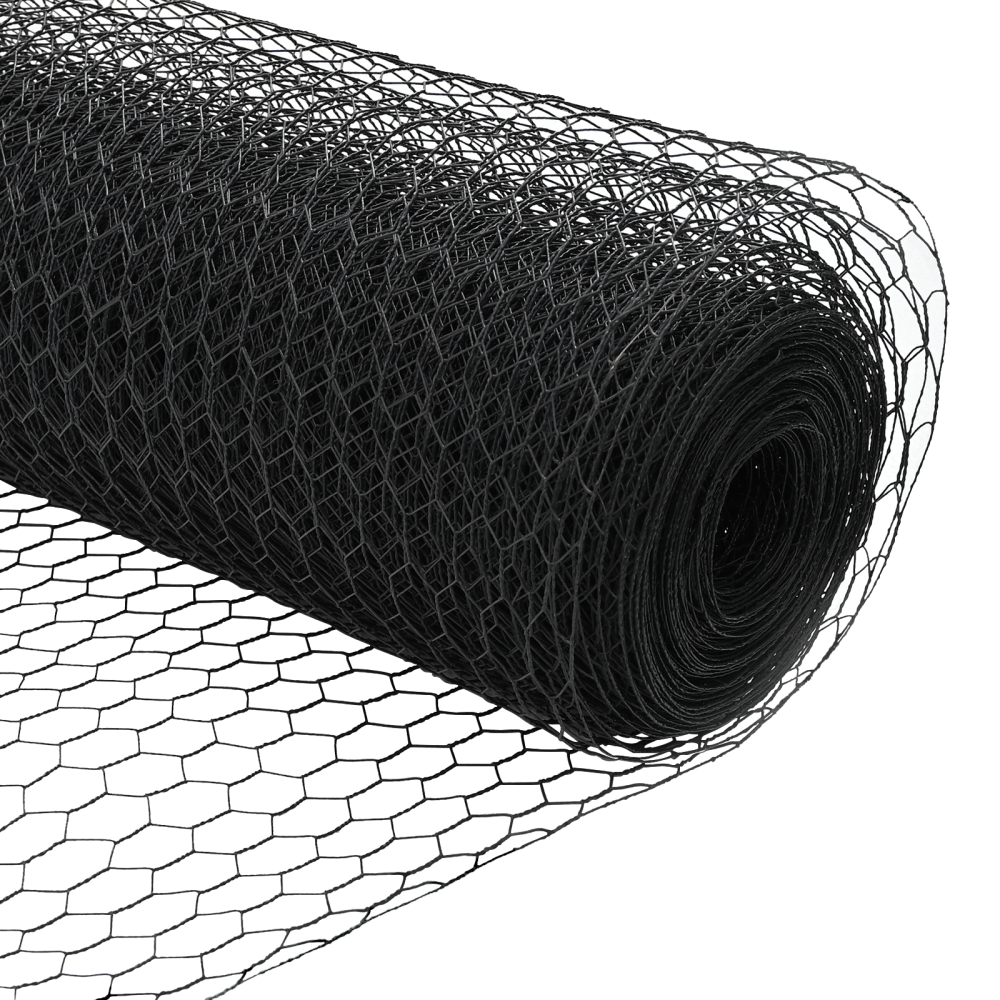 Produktbild för Sexkantigt staket med stolpe 10 x 0,6 m PVC-belagda stål Grå