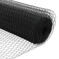 Produktbild för Sexkantigt staket med stolpe 10 x 0,6 m PVC-belagda stål Grå