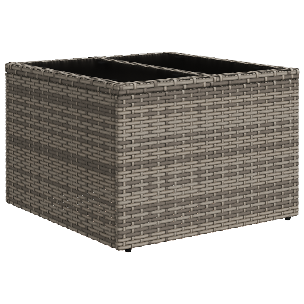 Produktbild för Trädgårdsoffset med kudde 8 pcs Grå Poly rattan
