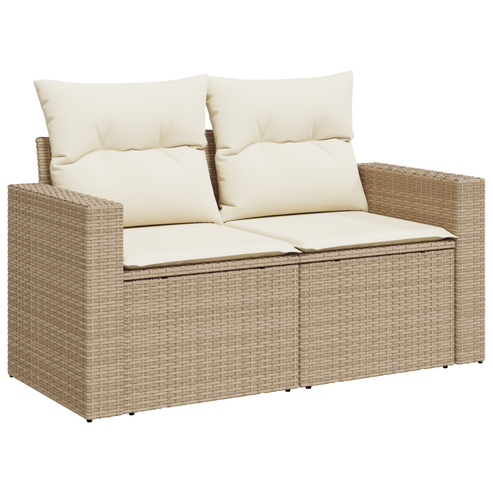 Produktbild för Trädgårdsoffset 11 pcs Beige och gräddfärgad konstrotting