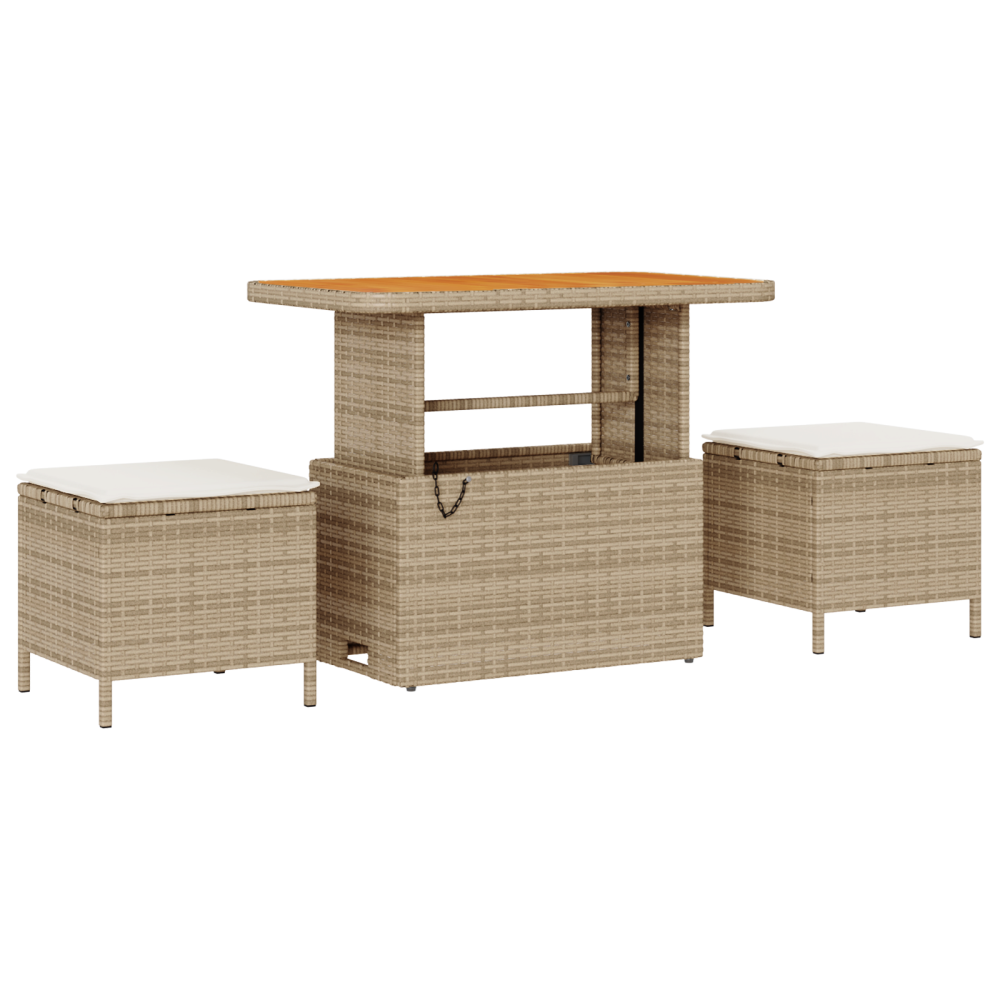 Produktbild för Trädgårdsoffset 11 pcs Beige och gräddfärgad konstrotting