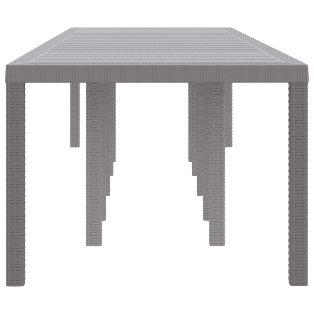 Produktbild för Trädgårdsbord Ljusgrå 350 x 100 x 74 cm konstrotting