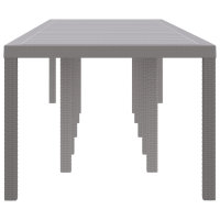 Produktbild för Trädgårdsbord Ljusgrå 350 x 100 x 74 cm konstrotting