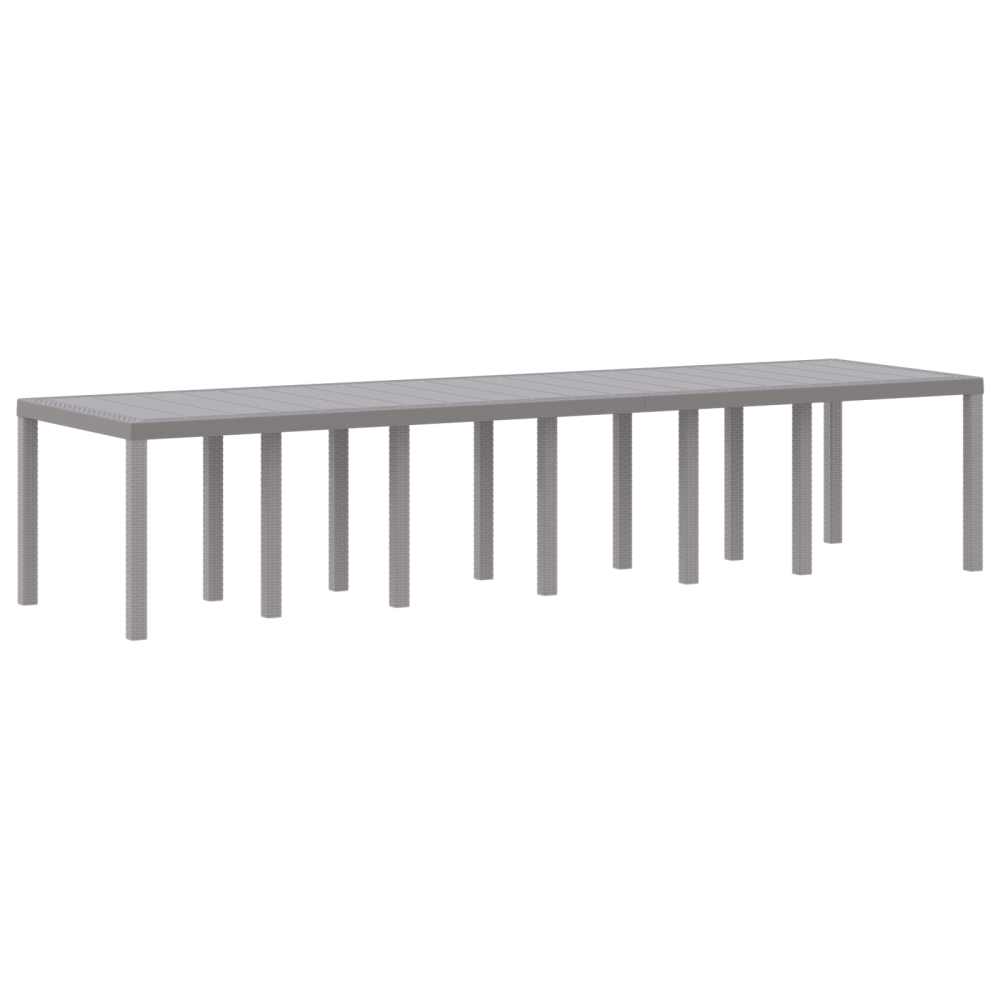 Produktbild för Trädgårdsbord Ljusgrå 350 x 100 x 74 cm konstrotting