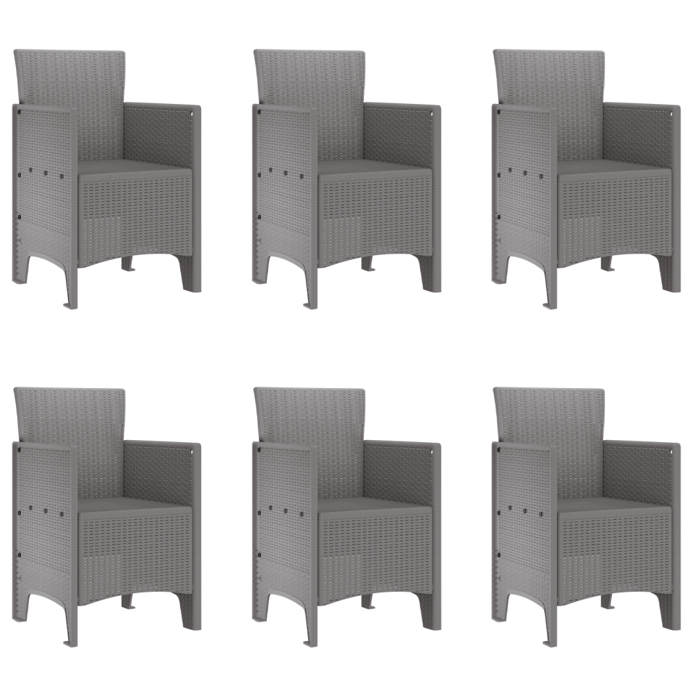 Produktbild för Trädgårdsmöbelset 7 pcs Ljusgrå Polypropylen