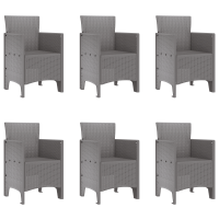 Produktbild för Trädgårdsmöbelset 7 pcs Ljusgrå Polypropylen