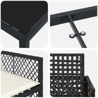 Produktbild för Trädgårdsmöbelset 5 pcs Svart konstrotting