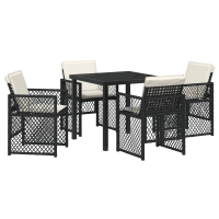 Produktbild för Trädgårdsmöbelset 5 pcs Svart konstrotting