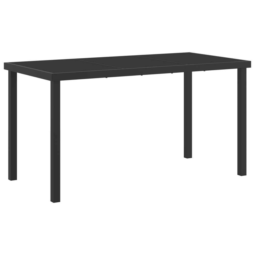 Produktbild för Trädgårdsmöbelset 5 pcs Svart konstrotting