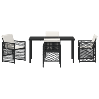 Produktbild för Trädgårdsmöbelset 5 pcs Svart konstrotting