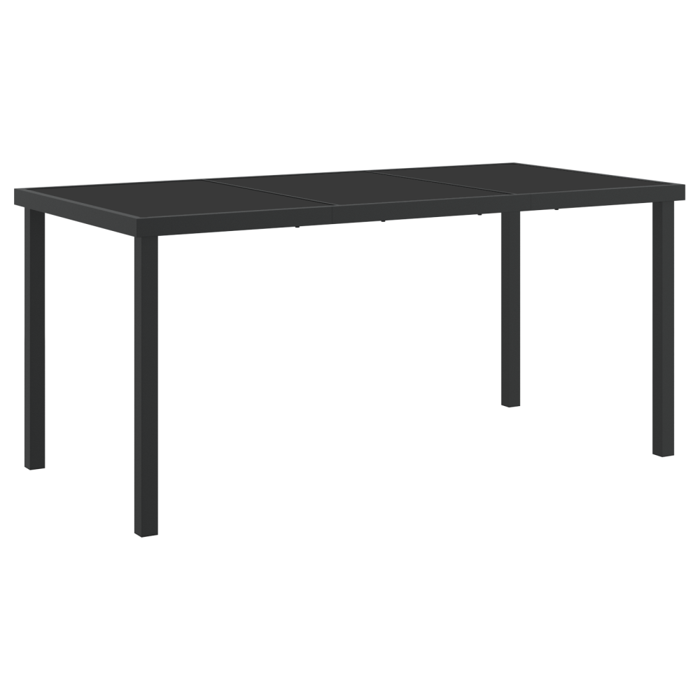 Produktbild för Trädgårdsmöbelset 5 pcs Svart konstrotting