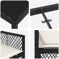 Produktbild för Trädgårdsmöbelset 9 pcs Svart konstrotting
