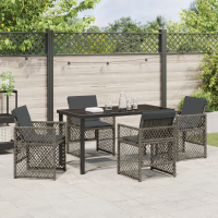 Produktbild för Trädgårdsmöbelset 5 pcs Grå konstrotting