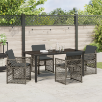 Produktbild för Trädgårdsmöbelset 5 pcs Grå konstrotting