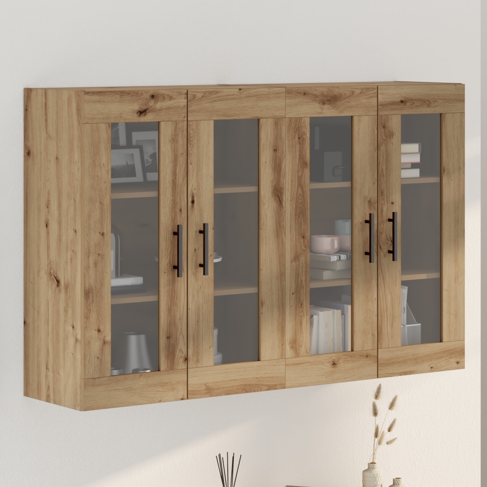 Produktbild för Väggmonterade Skåp 2 pcs Artisan ek och svart 69,5 x 34 x 90 cm