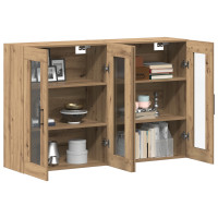 Produktbild för Väggmonterade Skåp 2 pcs Artisan ek och svart 69,5 x 34 x 90 cm