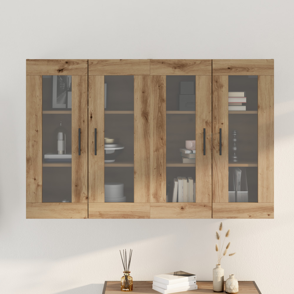 Produktbild för Väggmonterade Skåp 2 pcs Artisan ek och svart 69,5 x 34 x 90 cm