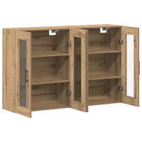 Produktbild för Väggmonterade Skåp 2 pcs Artisan ek och svart 69,5 x 34 x 90 cm