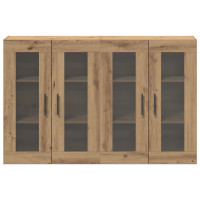 Produktbild för Väggmonterade Skåp 2 pcs Artisan ek och svart 69,5 x 34 x 90 cm