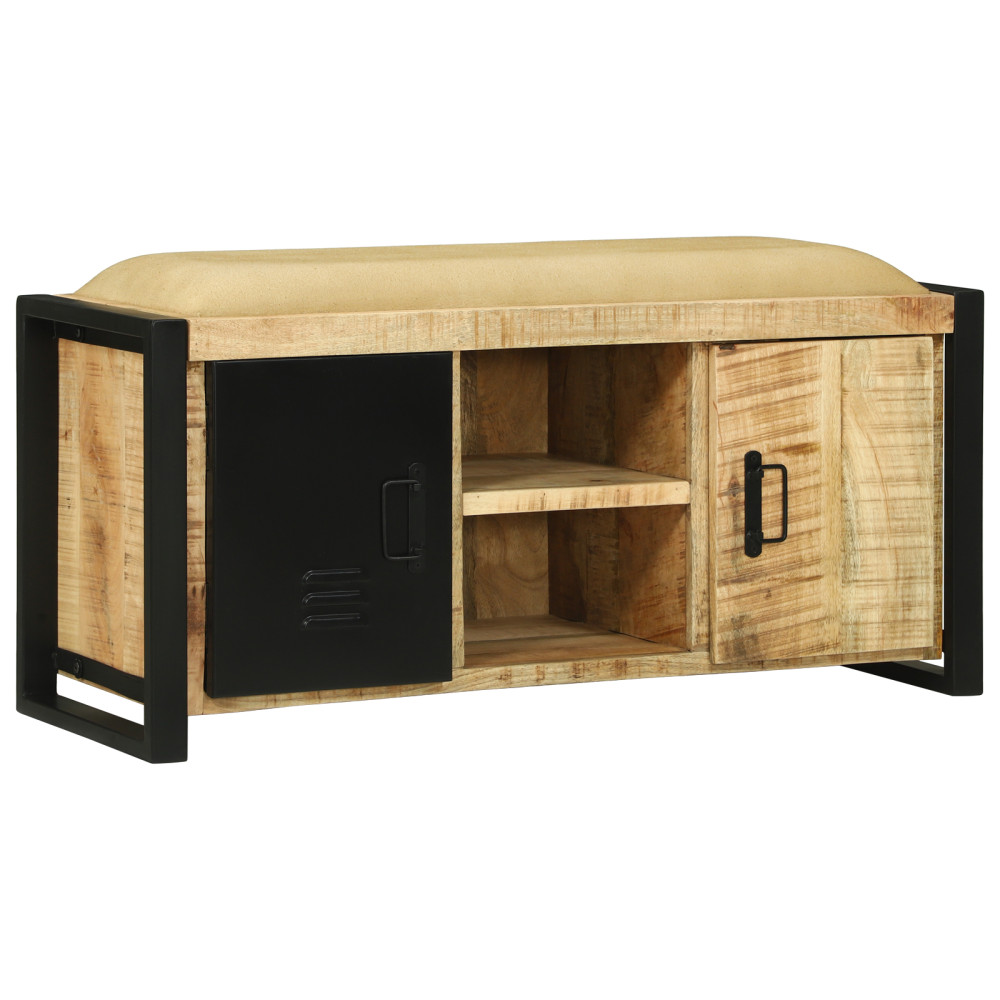 Produktbild för Bänk Skåp Brun 100 x 35 x 50 cm Massivt Mangoträ