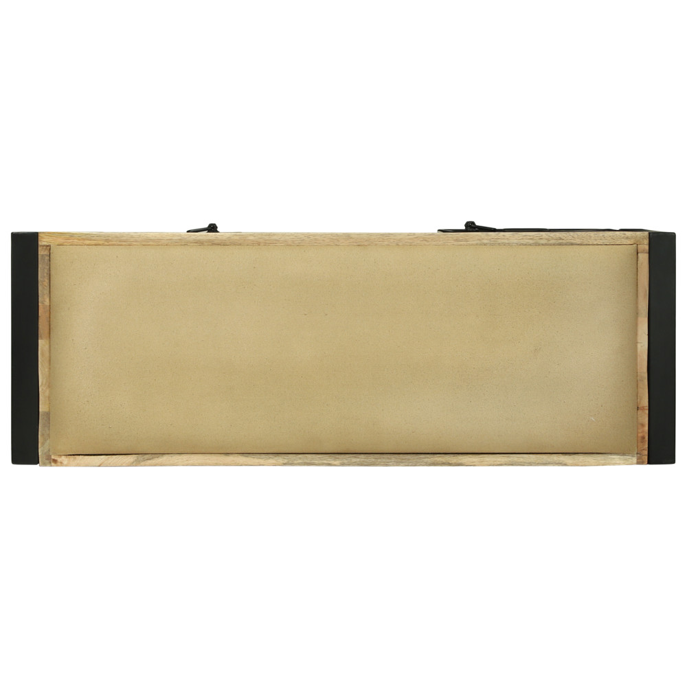 Produktbild för Bänk Skåp Brun 100 x 35 x 50 cm Massivt Mangoträ