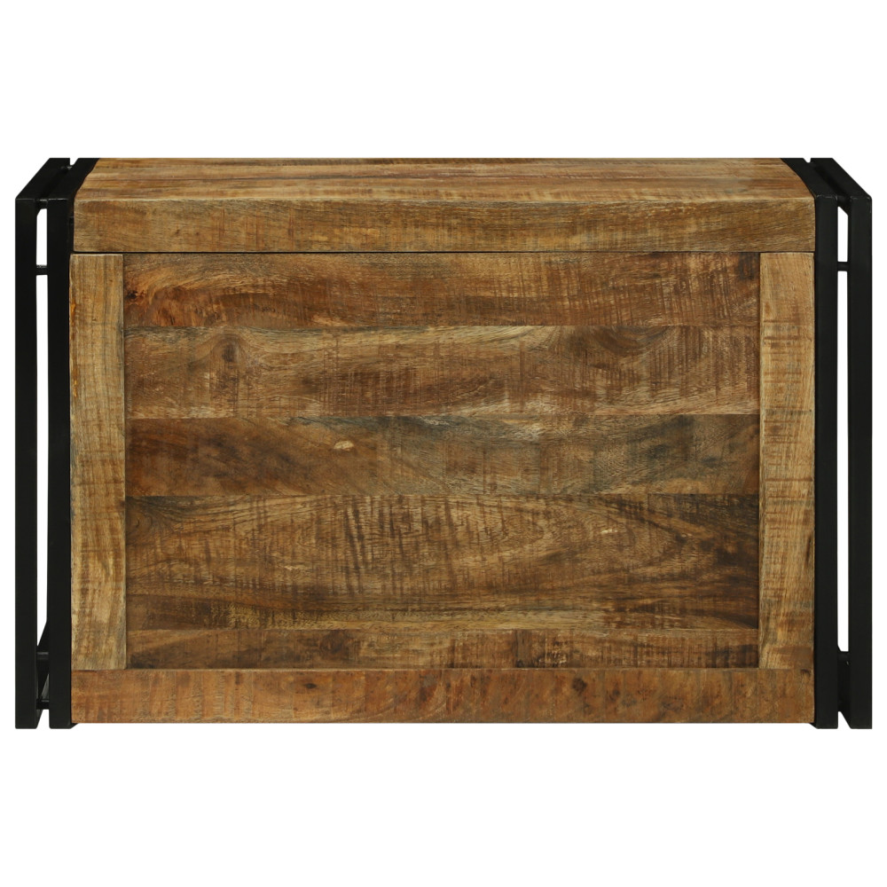 Produktbild för Förvaringslåda Brun och svart 80 x 50 x 50 cm Grov mangoträ